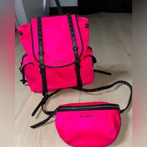 Michael Kors Pink Studded Leila Backpack